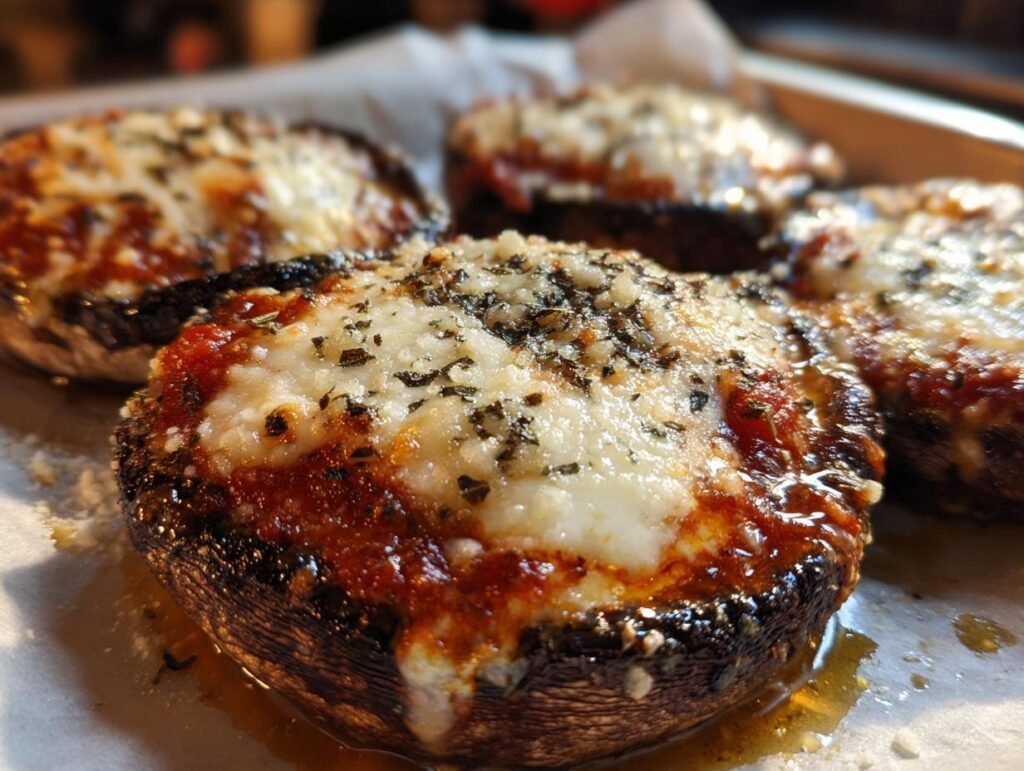 Portobello Mushroom Pizzas with Hot Honey