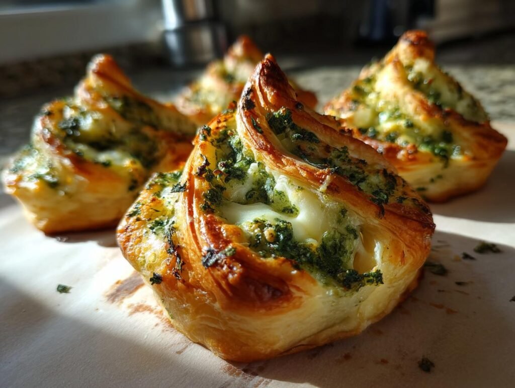 Puff Pastry Pesto Holiday Trees