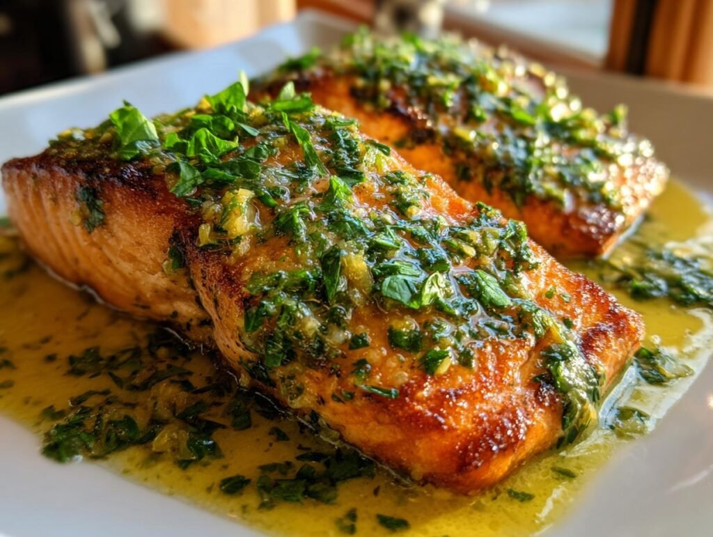 Salmon with Lemon Garlic Sauce – Winter Bake