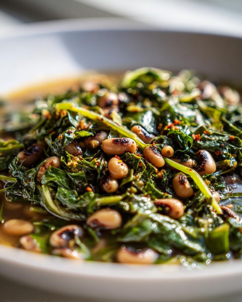 Slow Cooker Black Eyed Peas and Collard Greens - detail 2