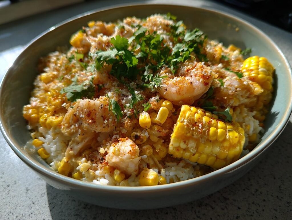 Street Corn Chicken Rice Bowl
