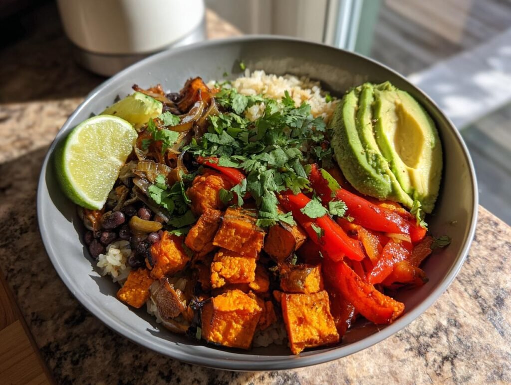 Sweet Potato And Black Bean Burrito Bowls