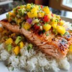 BBQ Salmon Bowls with Mango Avocado Salsa