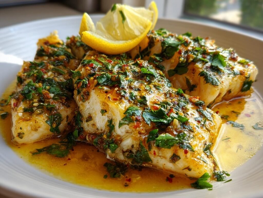 Baked Old Bay Garlic Butter Cod