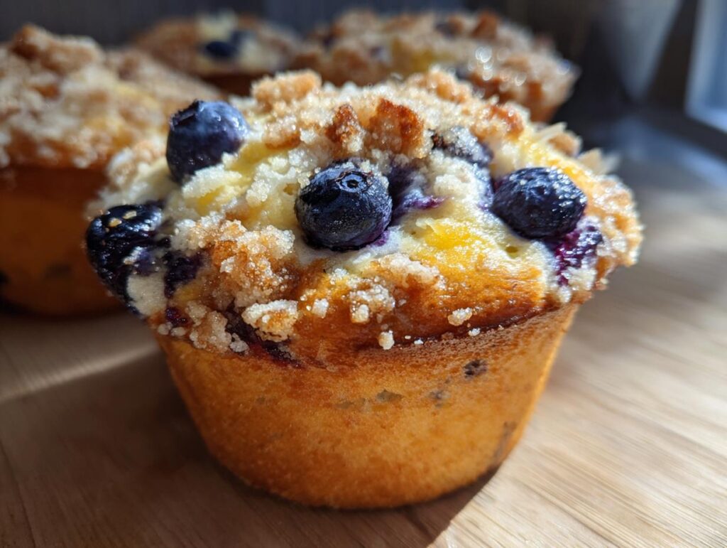 Bakery Style Lemon Blueberry Streusel Muffins