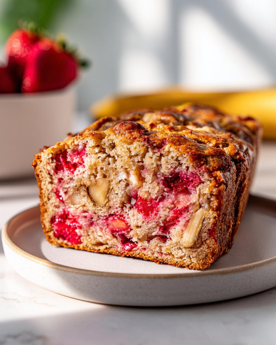 Banana Strawberry Bread (Healthy) - detail 1