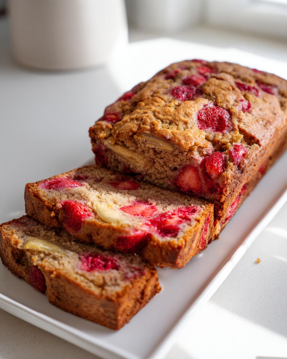 Banana Strawberry Bread (Healthy) - detail 2