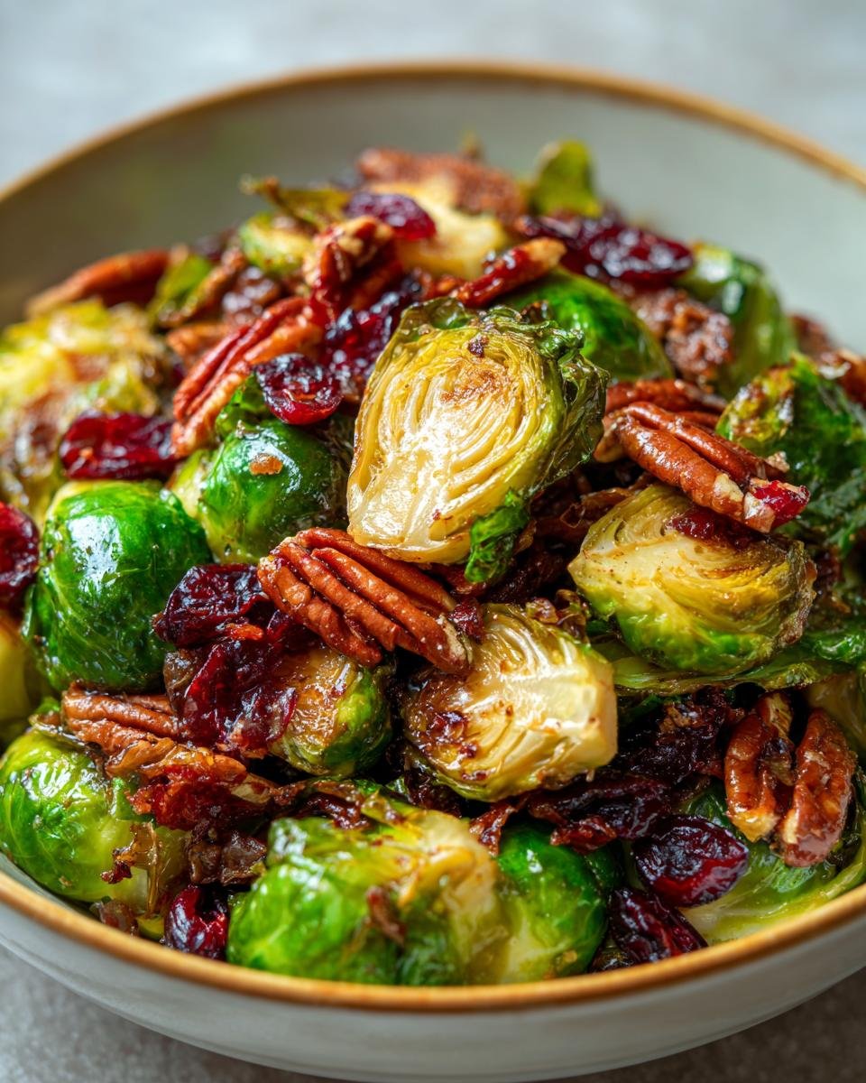 Brussels Sprouts with Beef, Pecans, and Cranberries - detail 1