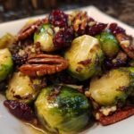 Brussels Sprouts with Beef, Pecans, and Cranberries