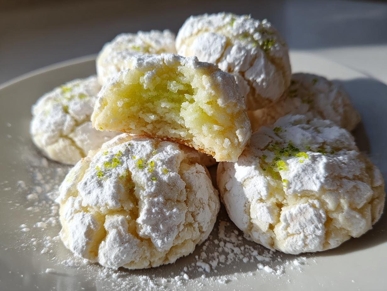 Coconut Key Lime Crinkle Cookies