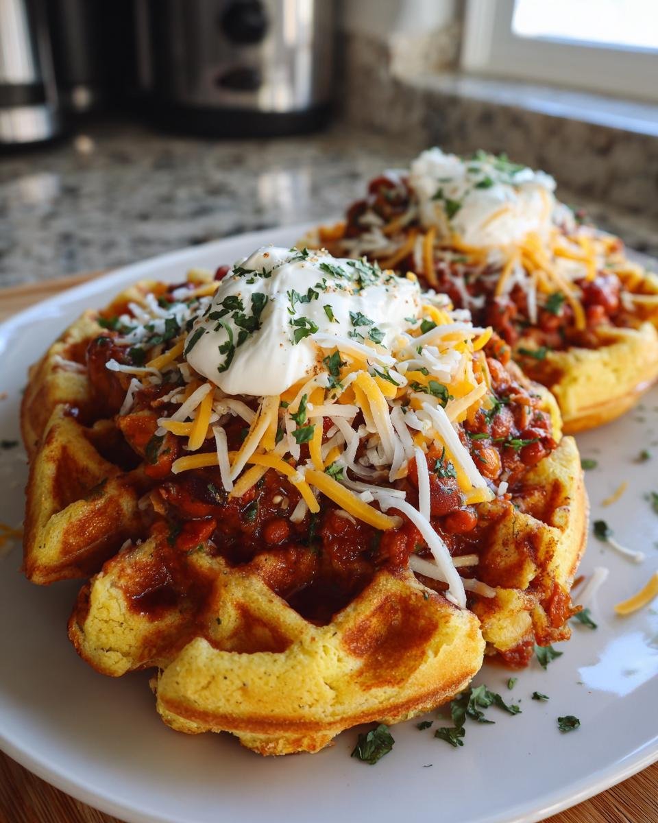 Cornbread Waffles with Chili - detail 1