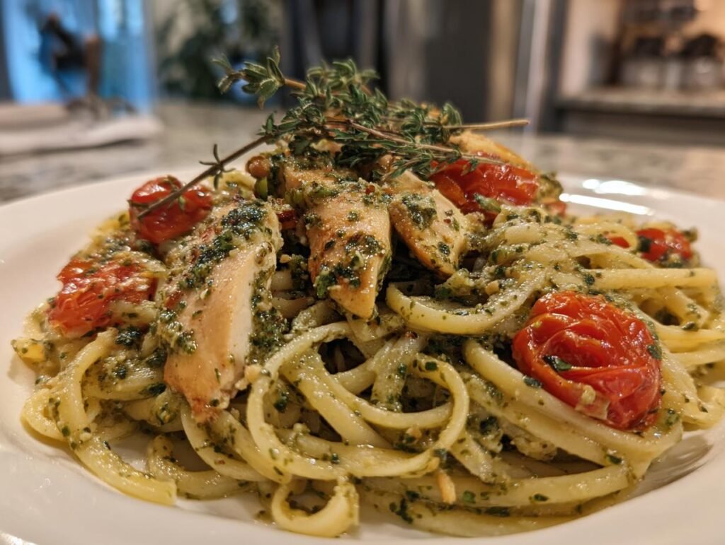 Creamy Chicken Pesto Pasta