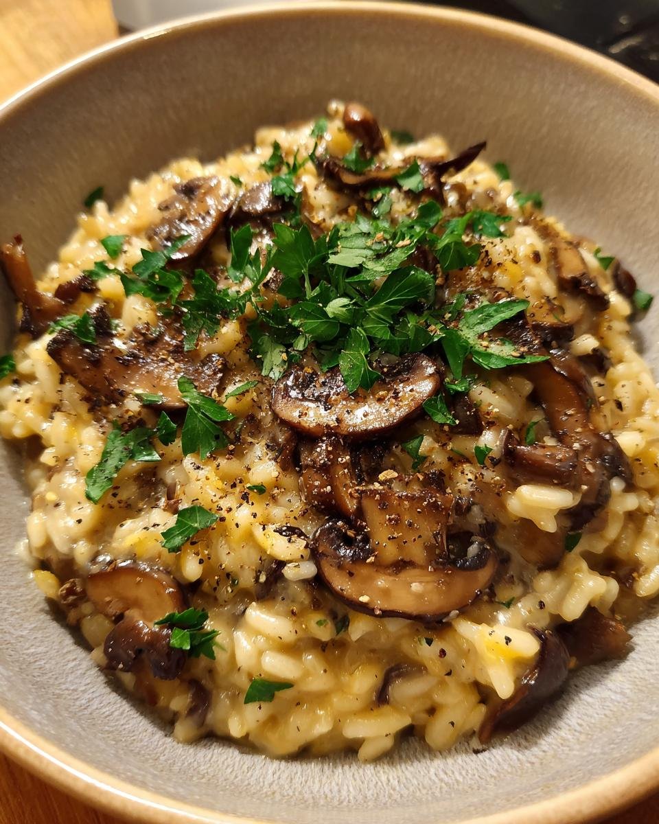Creamy Vegan Mushroom Risotto - detail 1