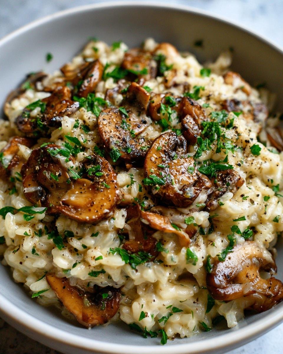Creamy Vegan Mushroom Risotto - detail 2