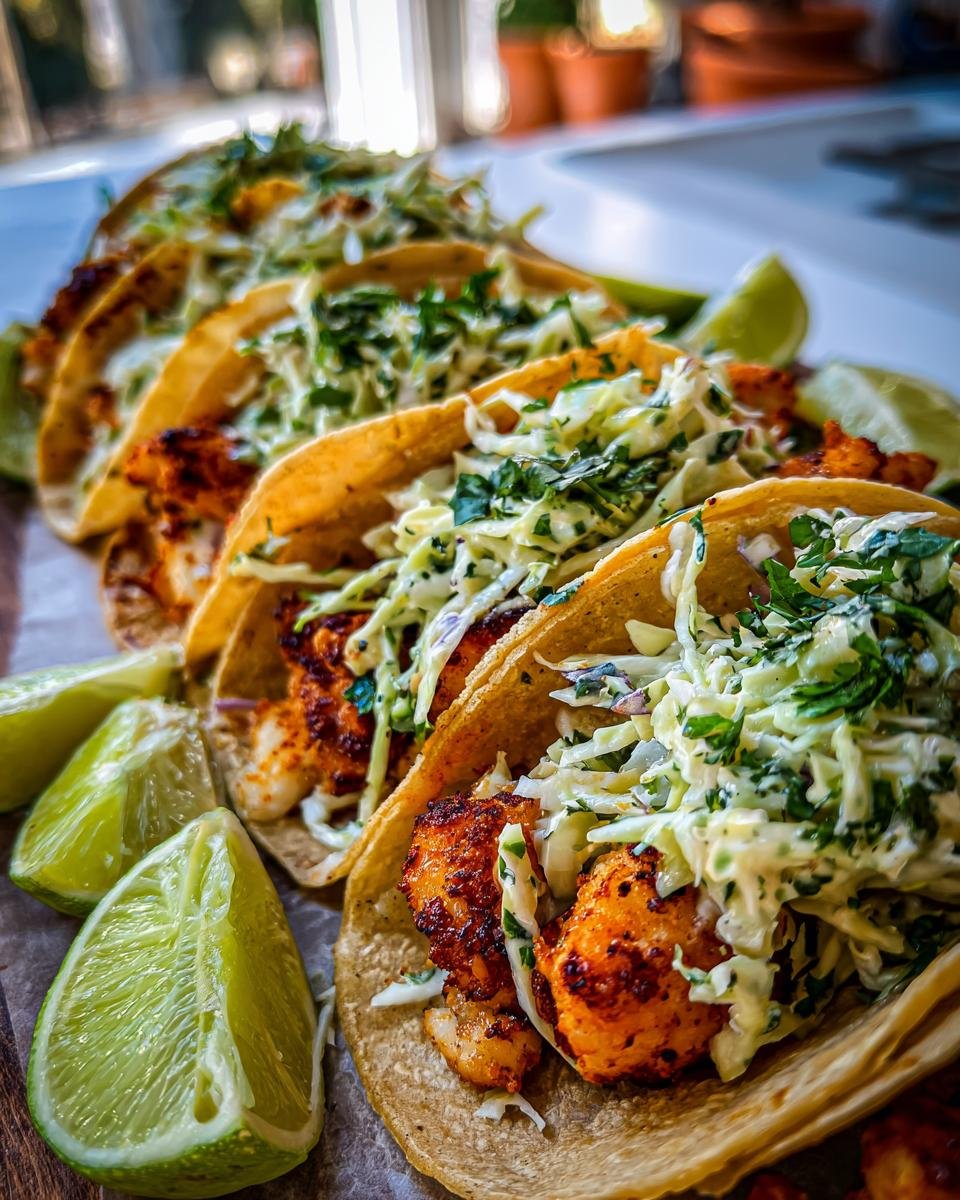 Crispy Fish Tacos with Cilantro Lime Slaw - detail 1