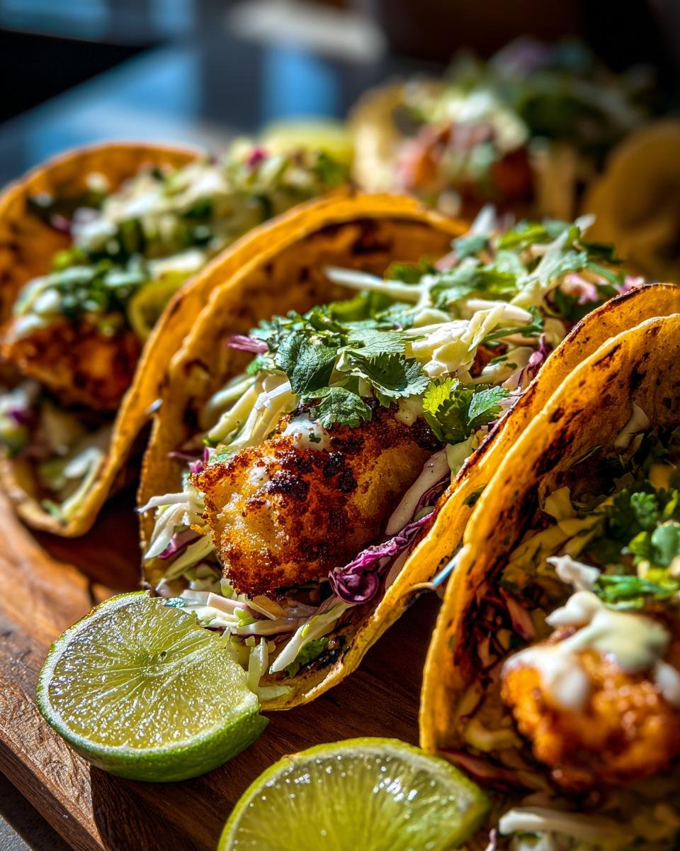 Crispy Fish Tacos with Cilantro Lime Slaw - detail 2