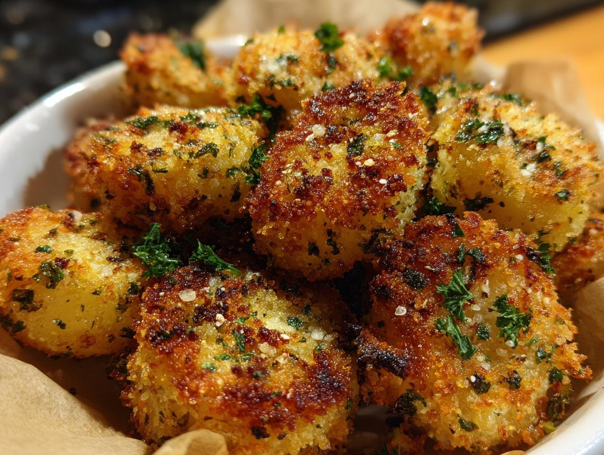 Crispy Garlic Parmesan Crusted Potatoes