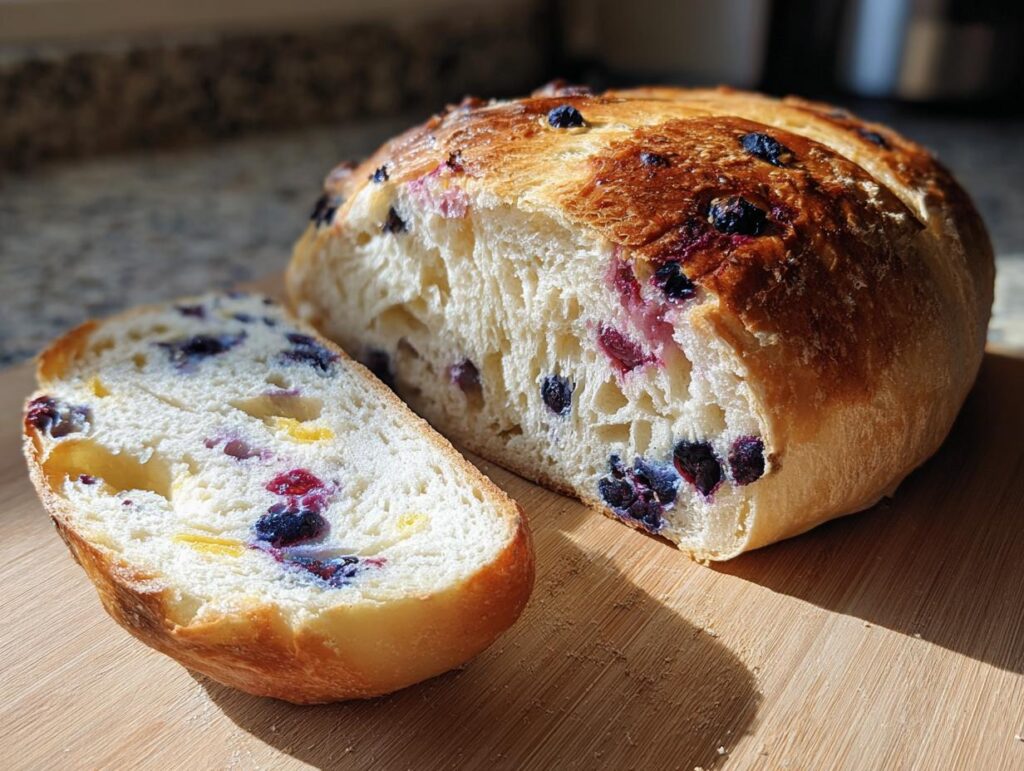 Easy Lemon Blueberry Sourdough Bread Recipe