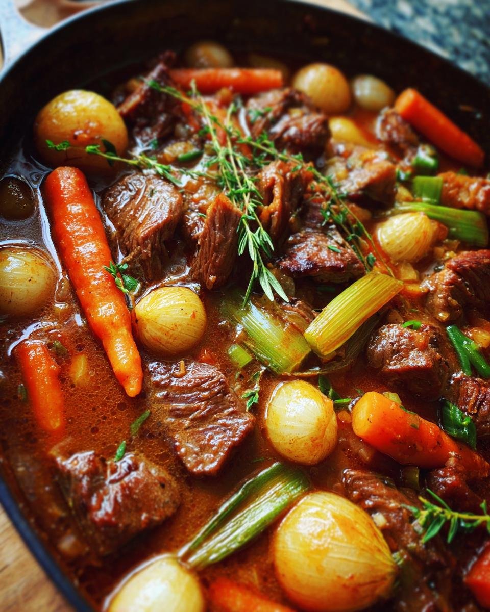French-style beef stew with vegetables - detail 2
