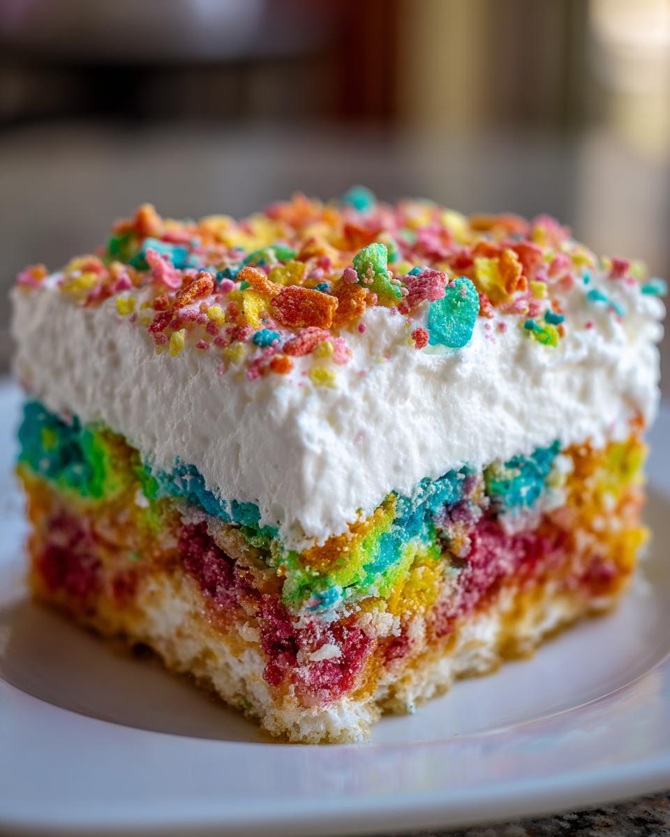 Fruity Pebble Poke Cake - detail 1