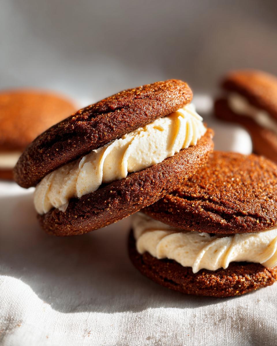 Ginger Molasses Sandwich Cookies with Eggnog Frostings - detail 2