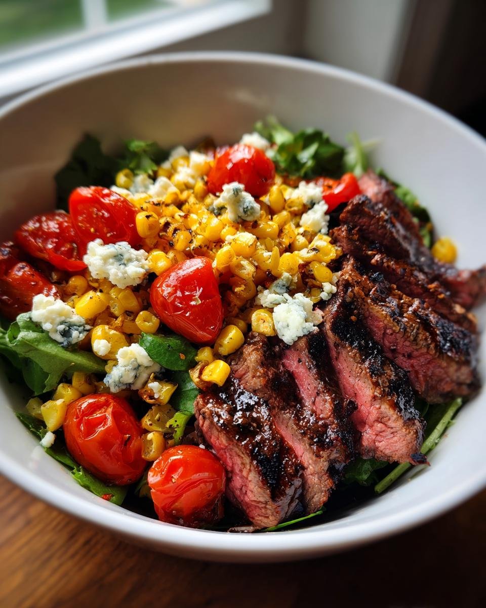 Grilled Balsamic Steak Salad with Gorgonzola & Corn - detail 1