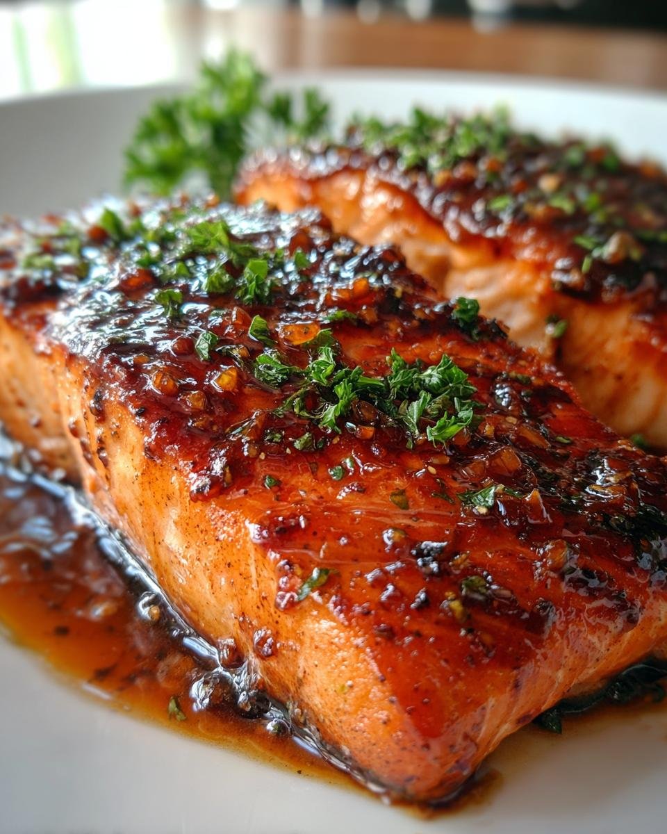 Honey Garlic Glazed Salmon - detail 1