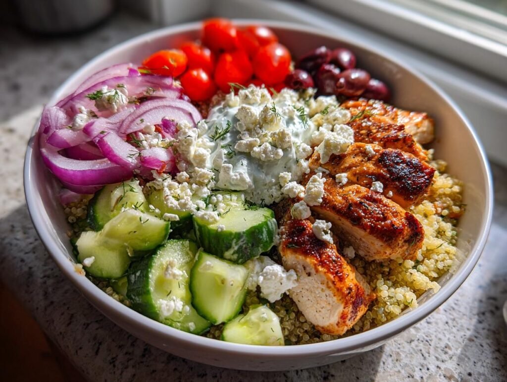 Mediterranean Lemon-Dill Chicken Bowls