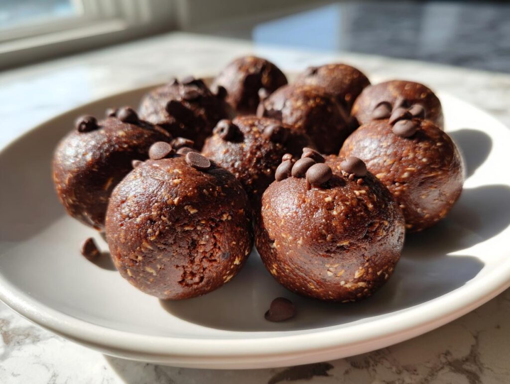 No-Bake Cottage Cheese Brownie Batter Protein Bites