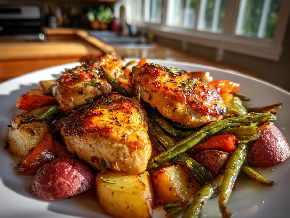 One Pan Honey Garlic Chicken and Vegetables