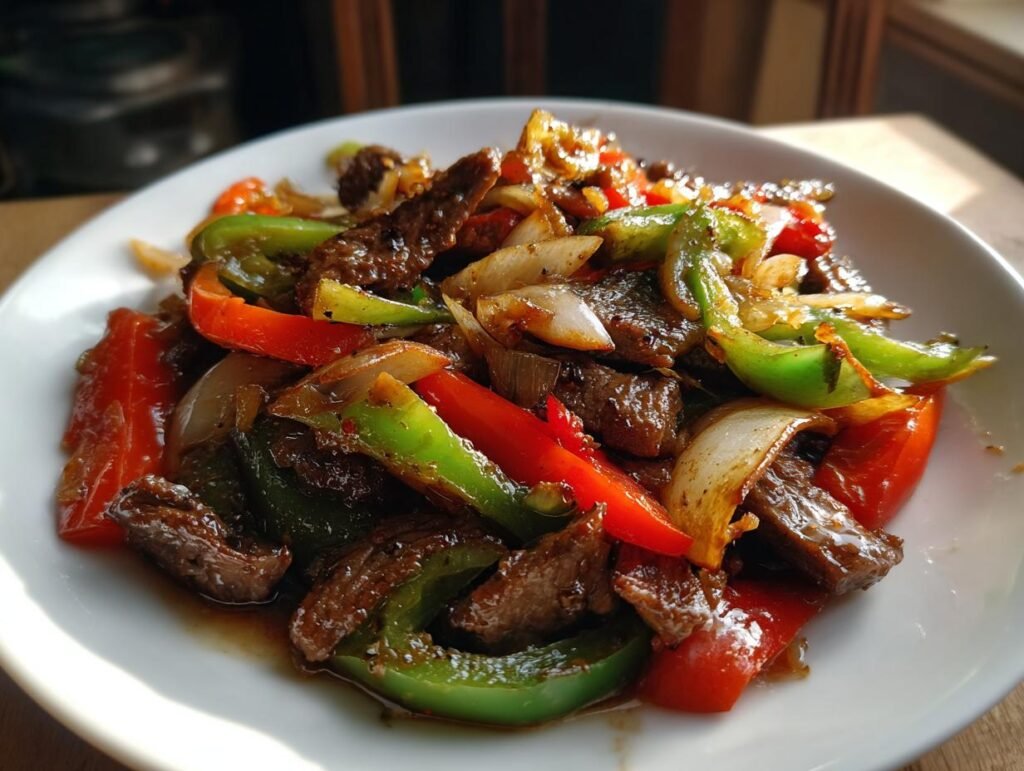 Pepper Steak with Bell Peppers and Onion