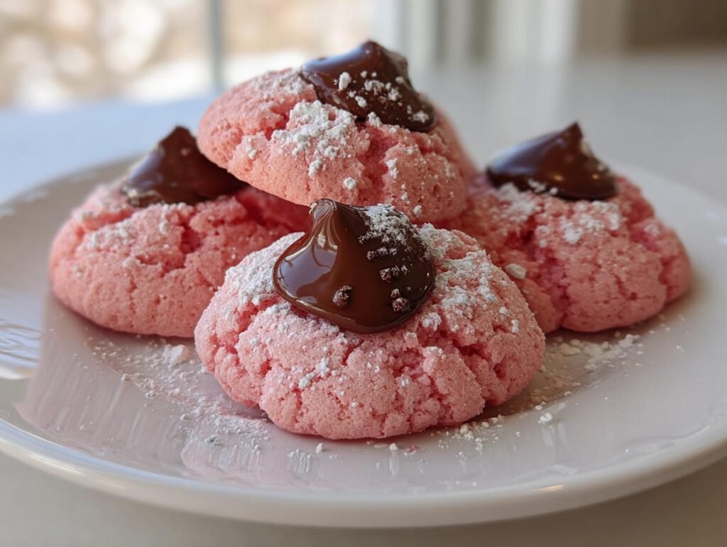 Pink Strawberry Kiss Cookies