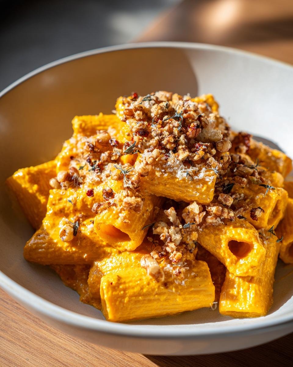 Pumpkin Rigatoni with Rosemary Walnut Crispies - detail 1