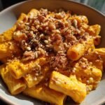 Pumpkin Rigatoni with Rosemary Walnut Crispies