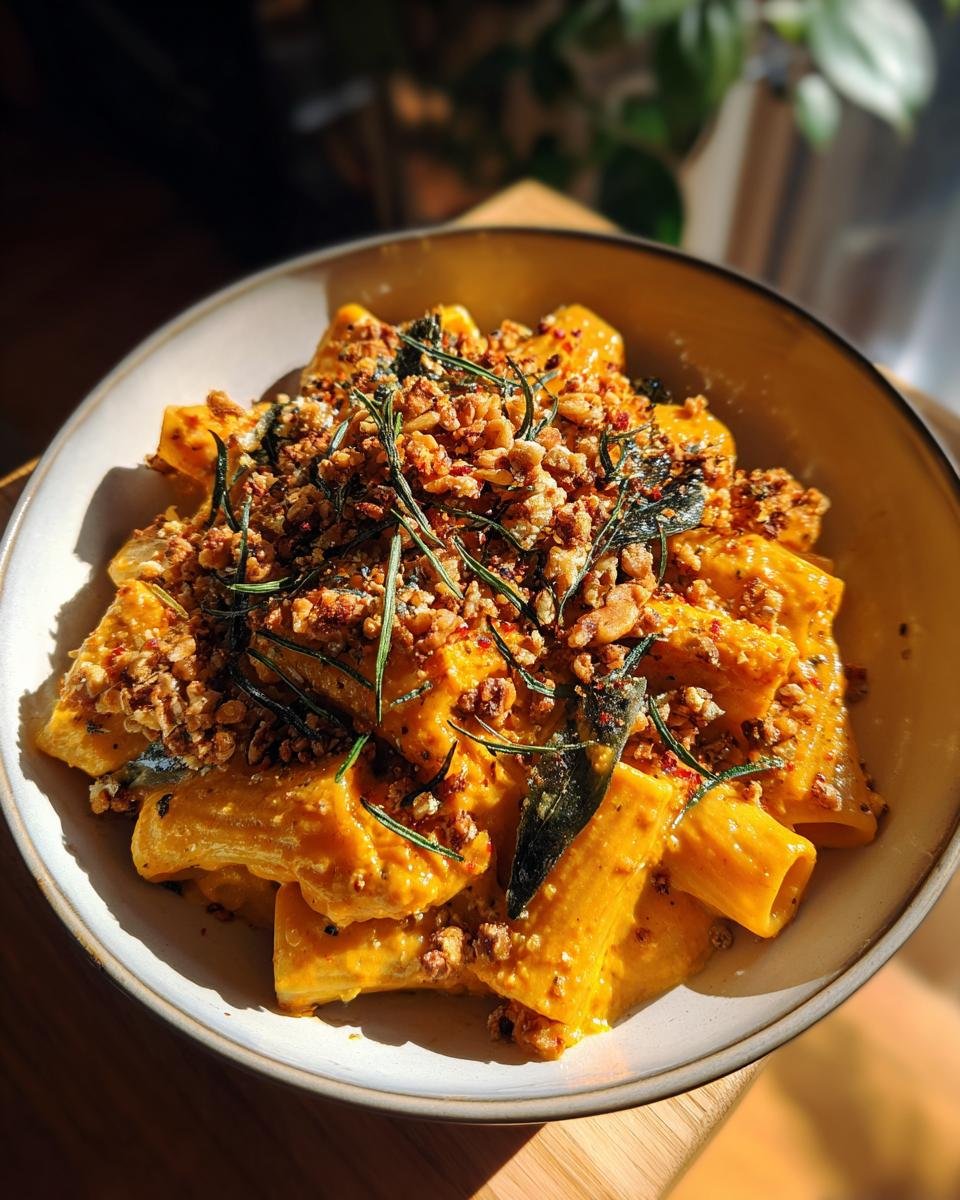 Pumpkin Rigatoni with Rosemary Walnut Crispies - detail 2