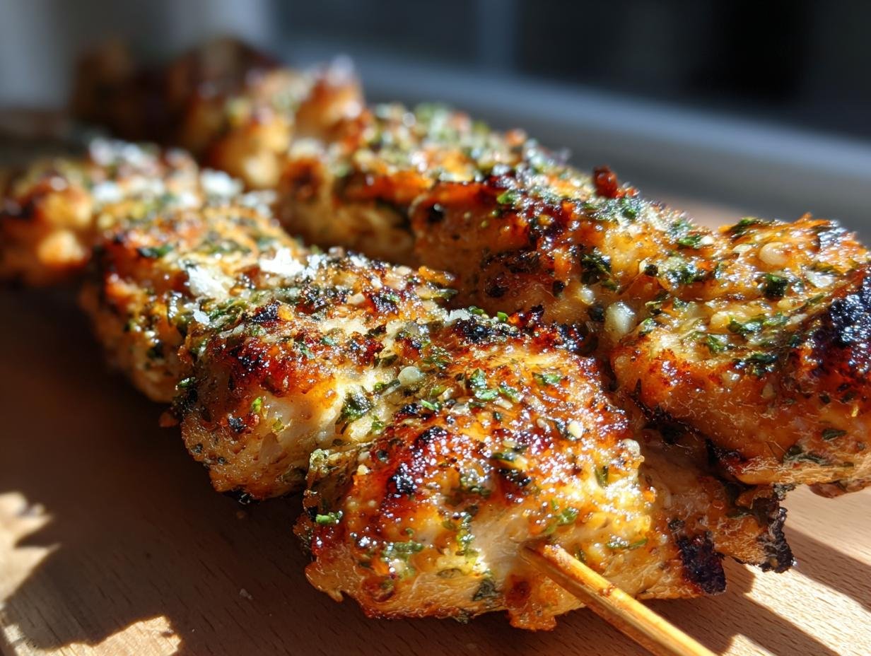 Ranch Garlic Parmesan Chicken Skewers