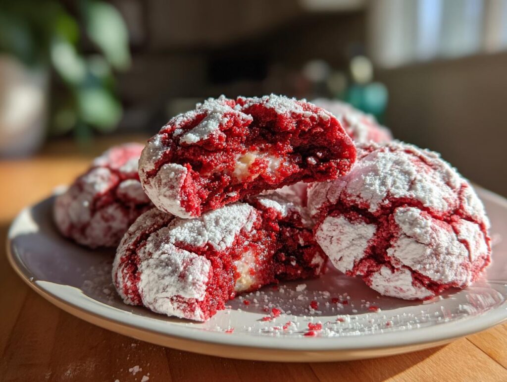 Red Velvet Crinkle Cookies