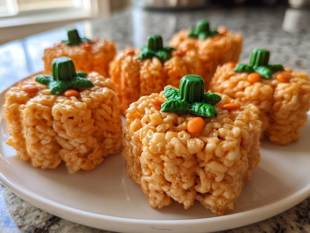 Rice Krispie Treat Pumpkins
