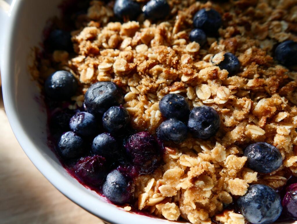Simple Oat & Pecan Blueberry Crisp