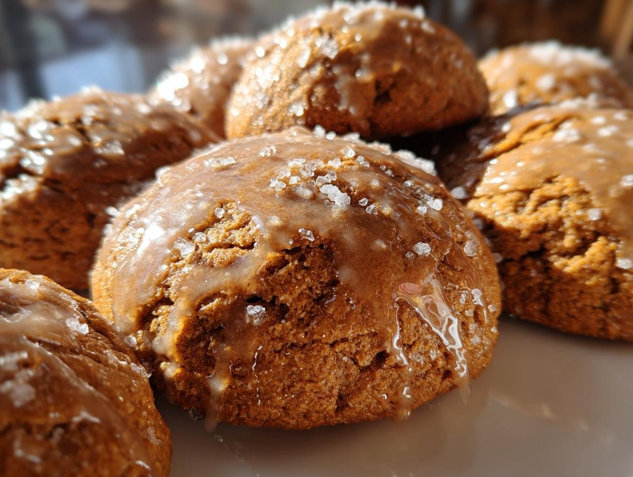 Soft Gingerbread Cookies with Maple Glaze