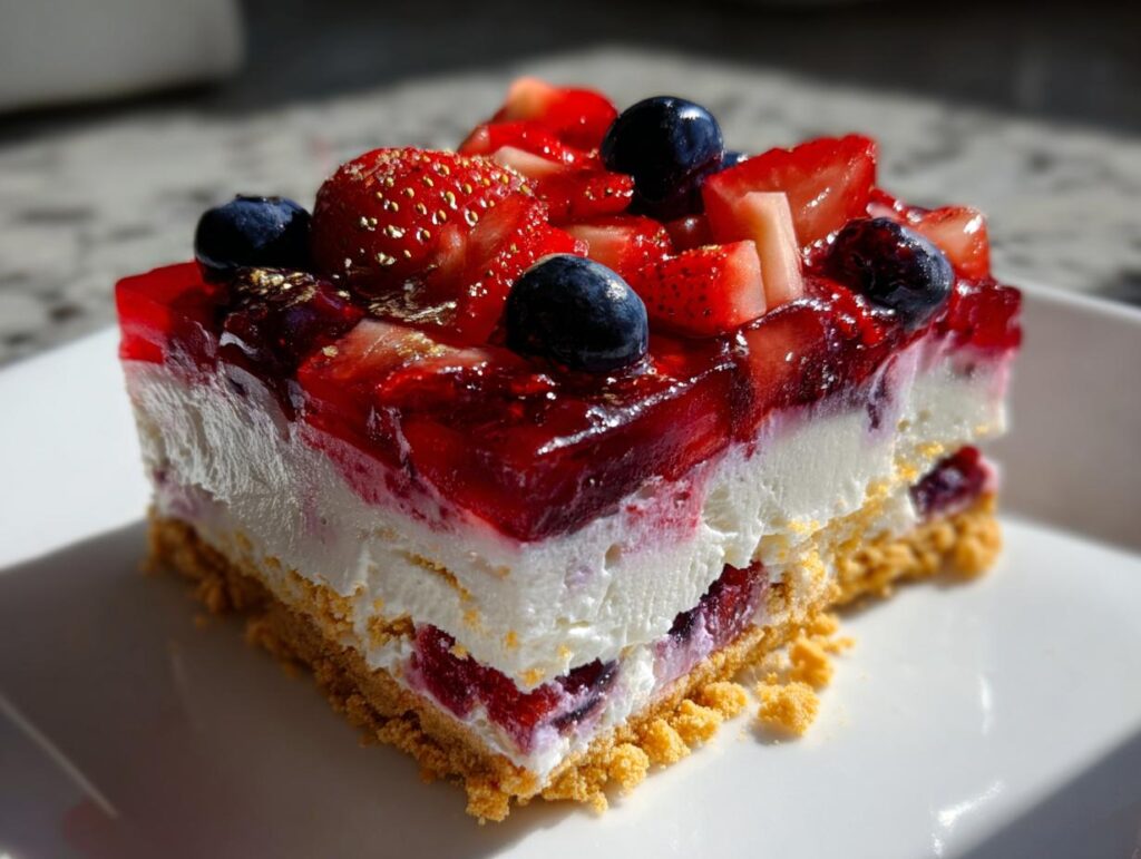 Summer Berry Jello Lasagna