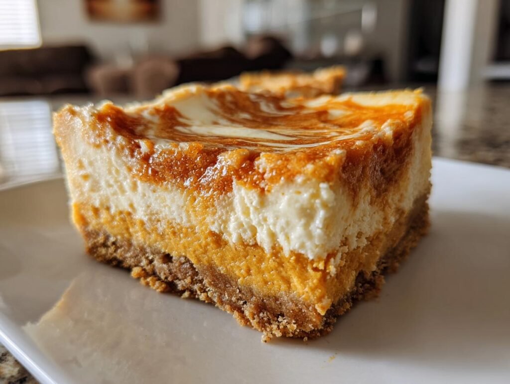Swirled Pumpkin Cheesecake Bars