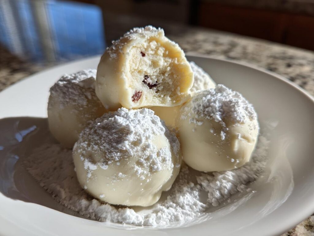 White Chocolate Blueberry Truffles