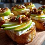 Brie, Apple, and Honey Crostini