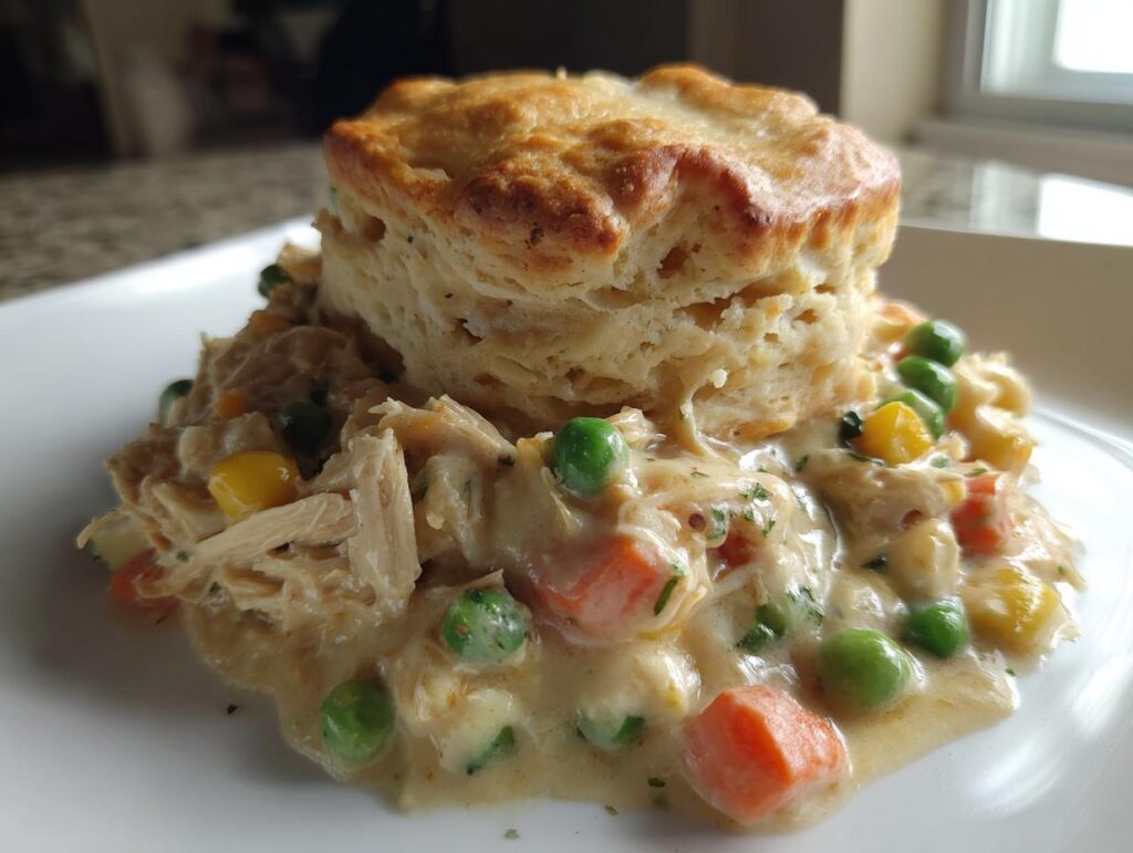 Chicken Pot Pie with Biscuits
