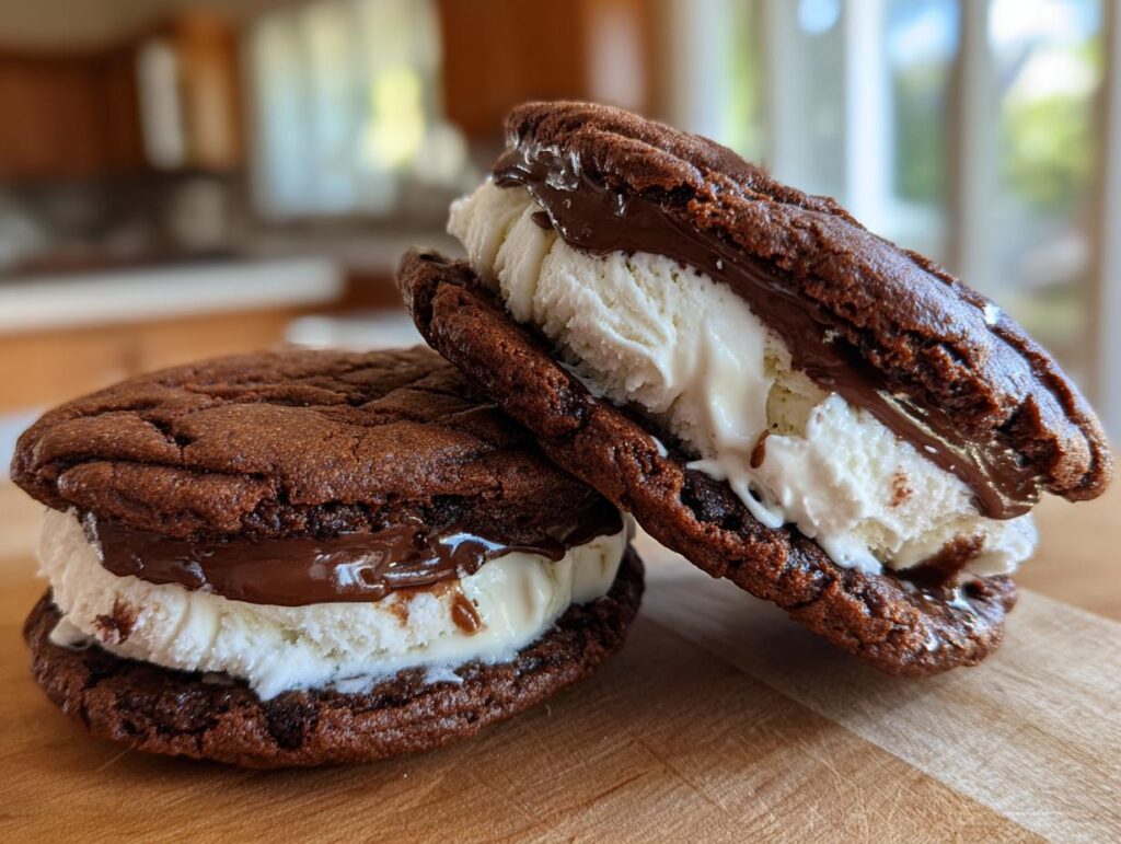 Chocolate Sourdough Ice Cream Sandwiches