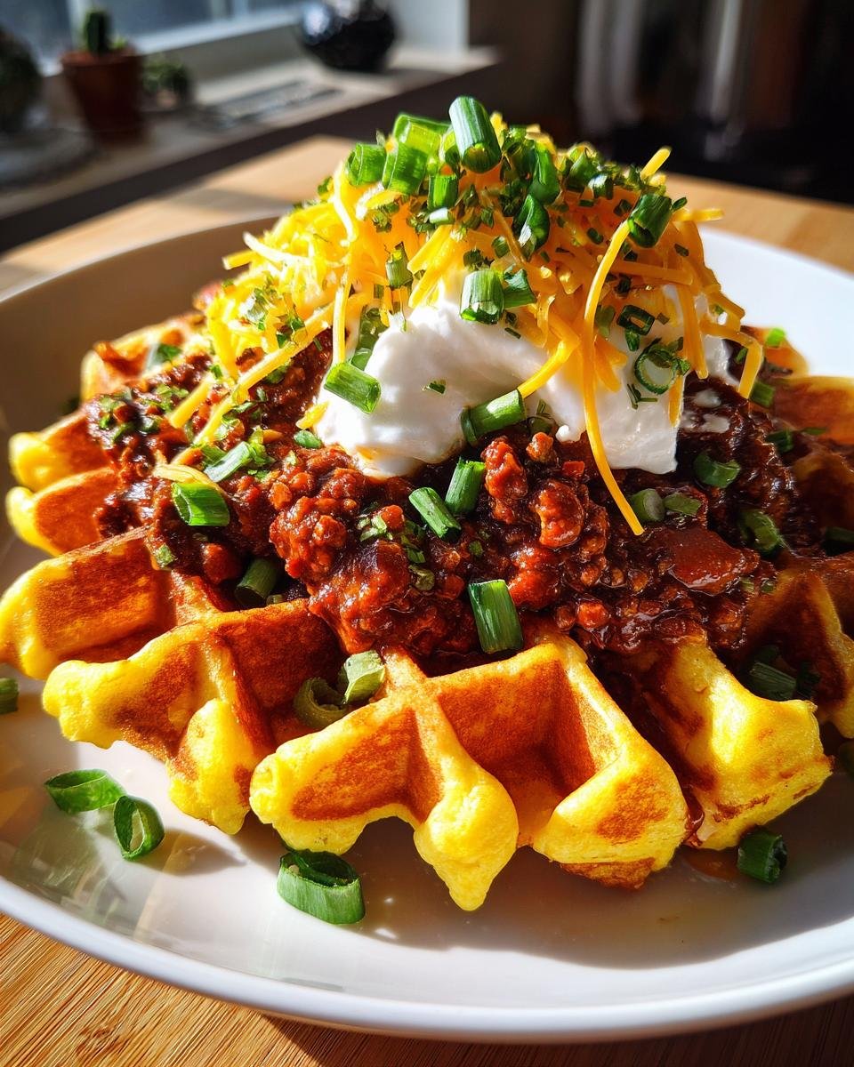 Cornbread Waffles with Chili - detail 1