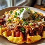 Cornbread Waffles with Chili