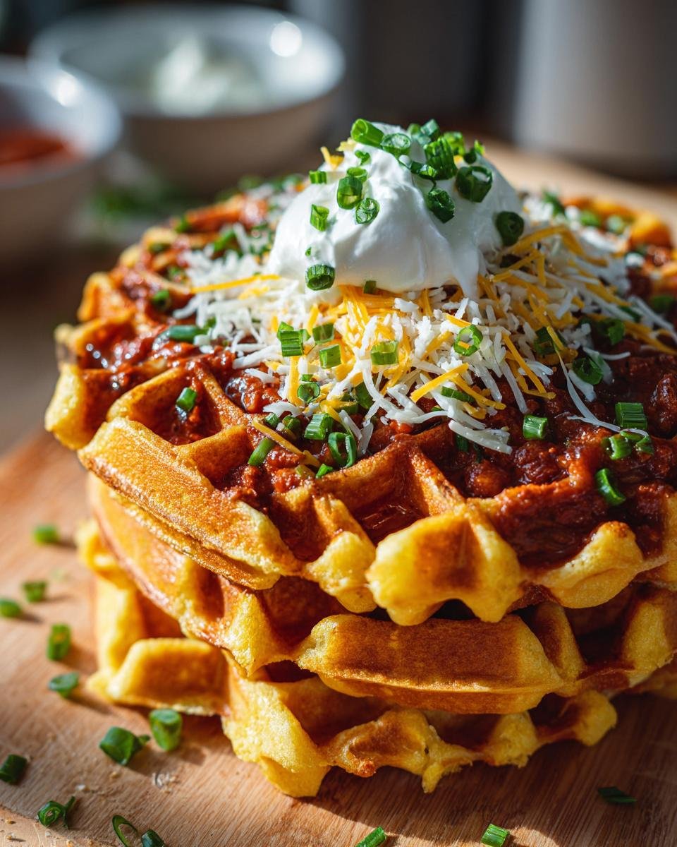 Cornbread Waffles with Chili - detail 2