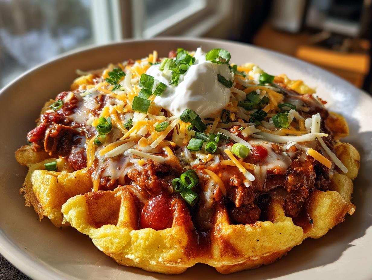 Cornbread Waffles with Chili